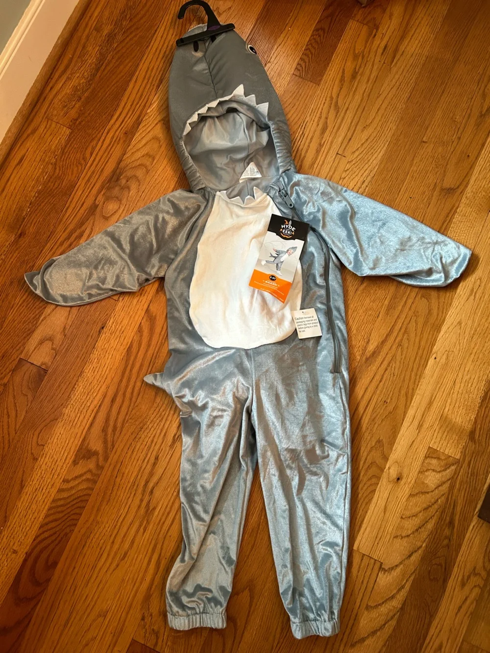 Kids Silver Shark Onesie Costume - 2-3T